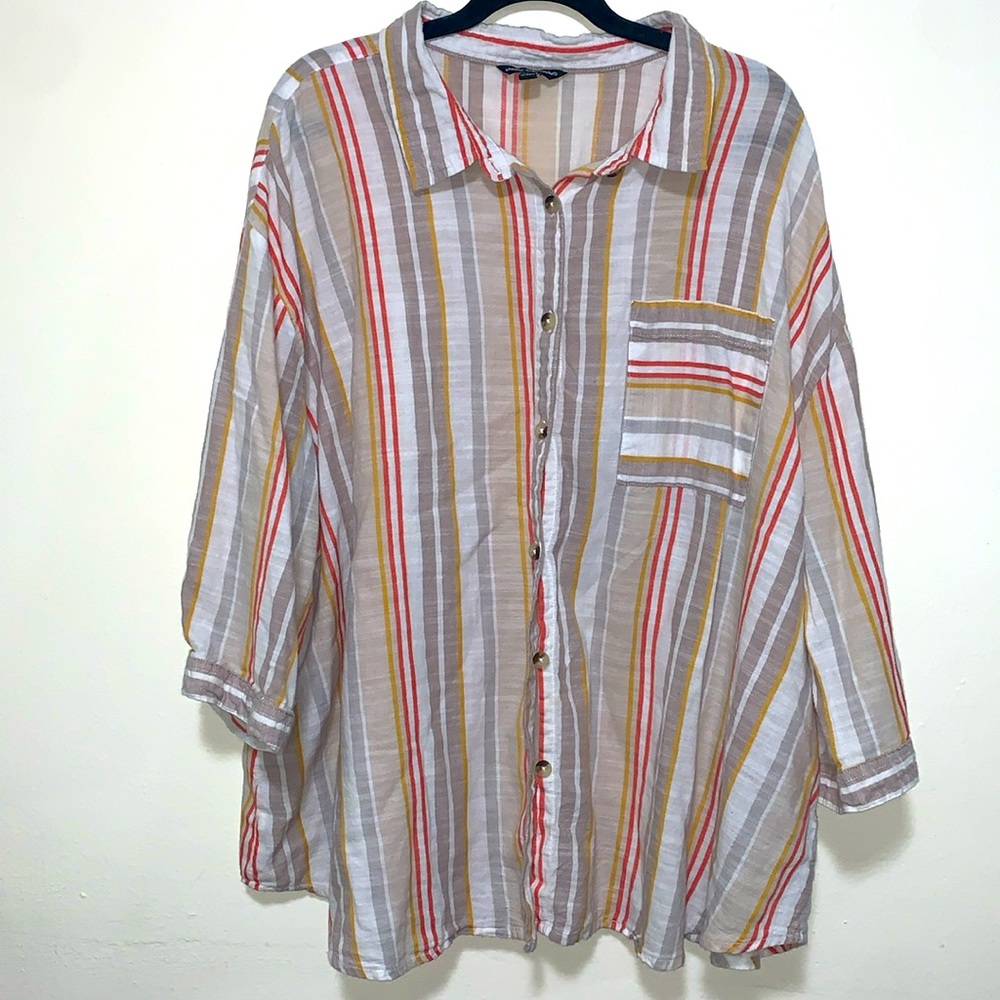 Unique Spectrum plus size woman 3X 3/4 sleeve shirt